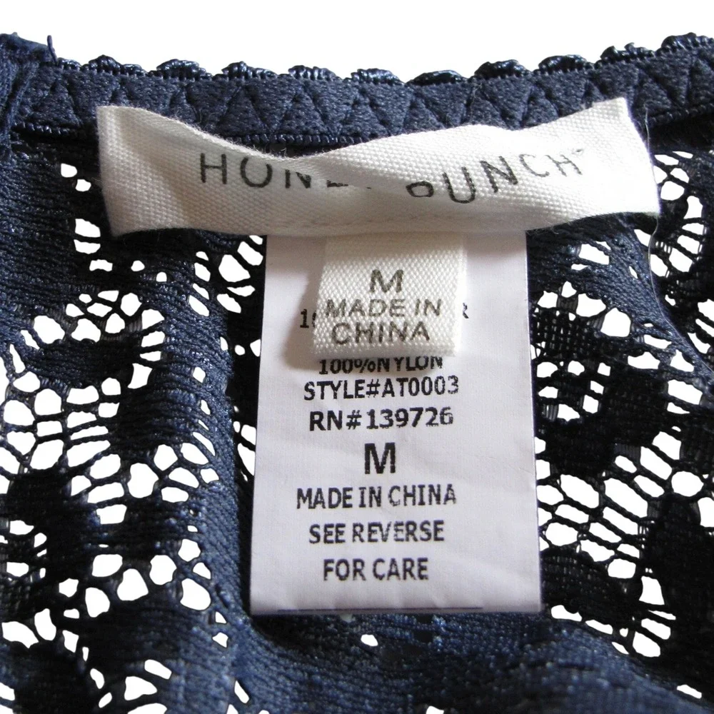 NWT Honey Punch Lace Bustier Teddy Bodysuit Navy Coquette Whimsygoth Y2K Size M